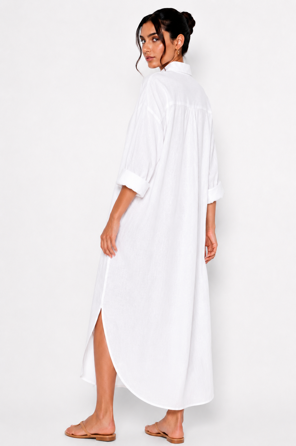 Linen Maxi Shirt Dress