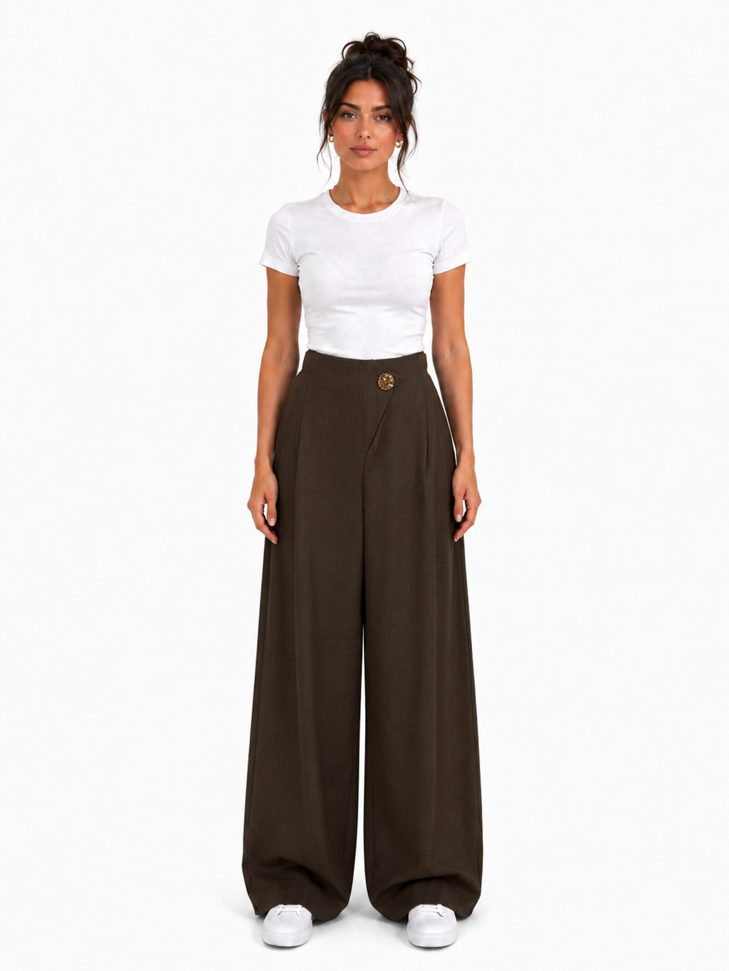 Classic Pants With Gold Button