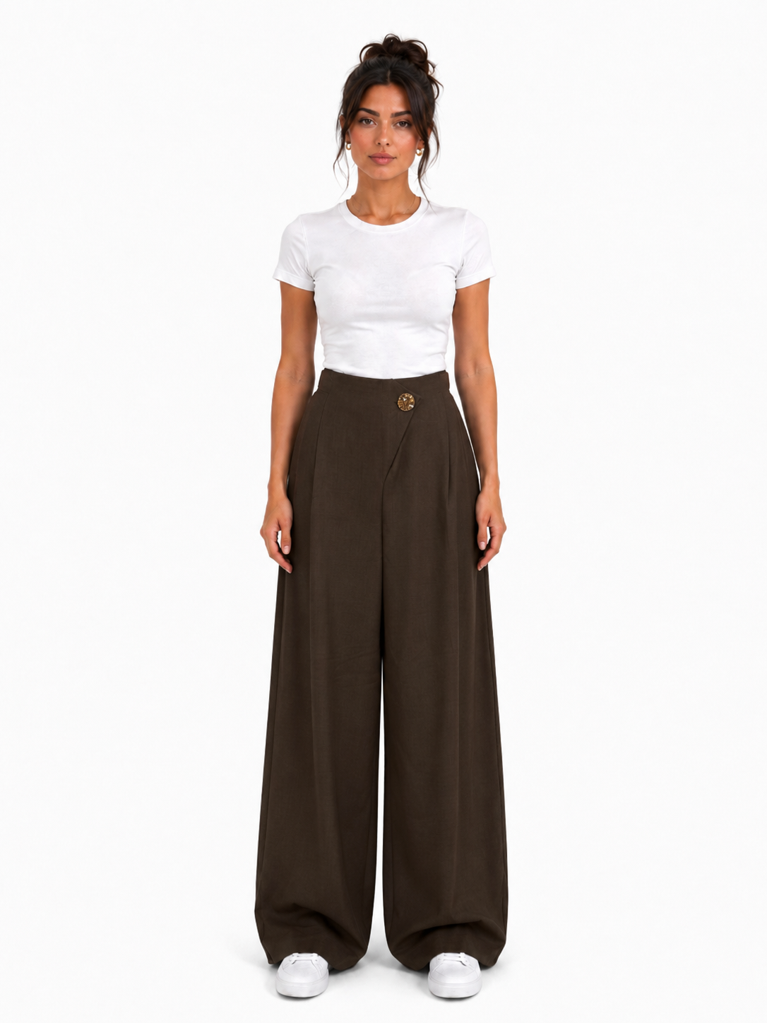 Classic Pants With Gold Button