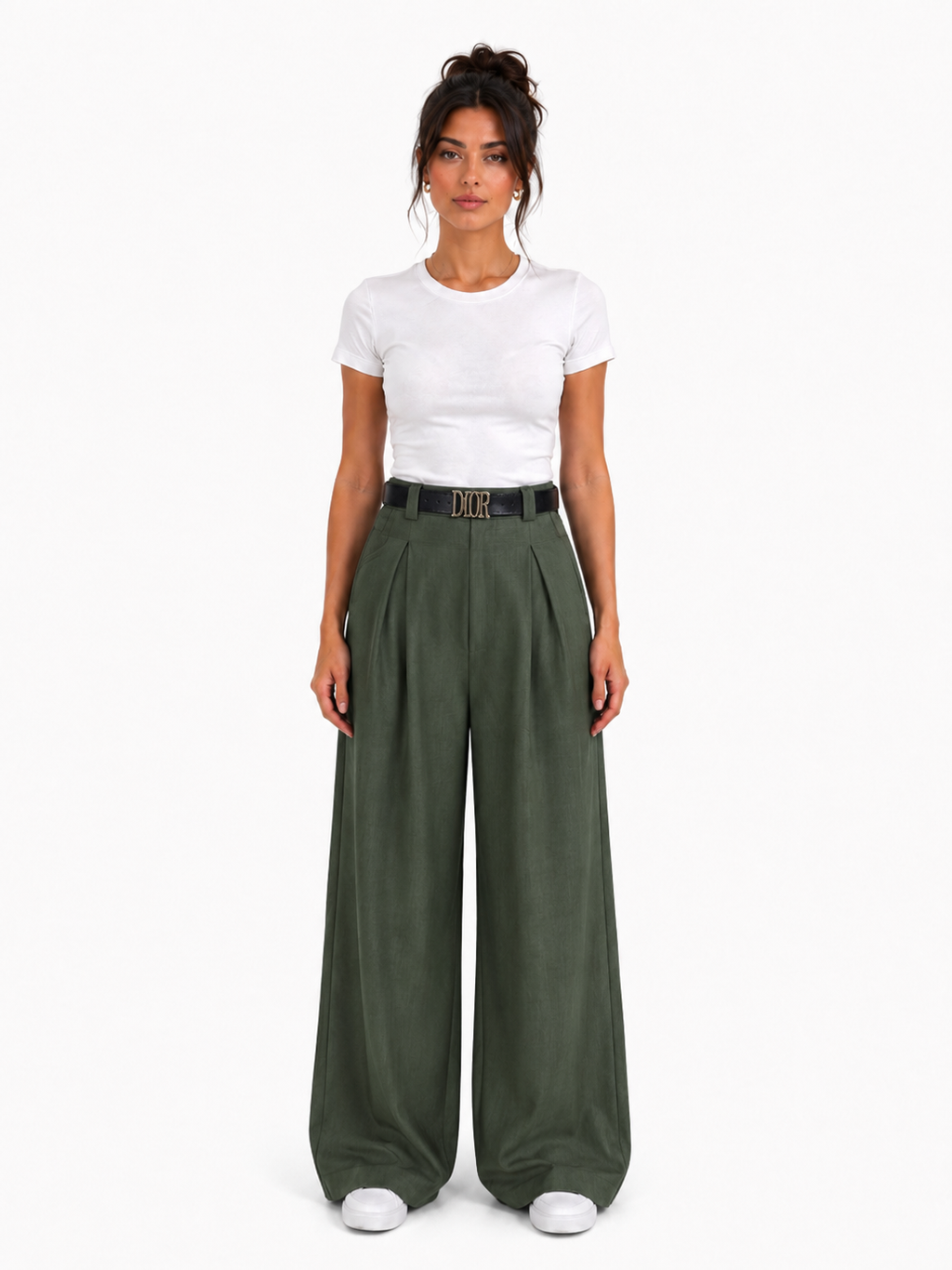 High-Waist Classic Pants With Belt