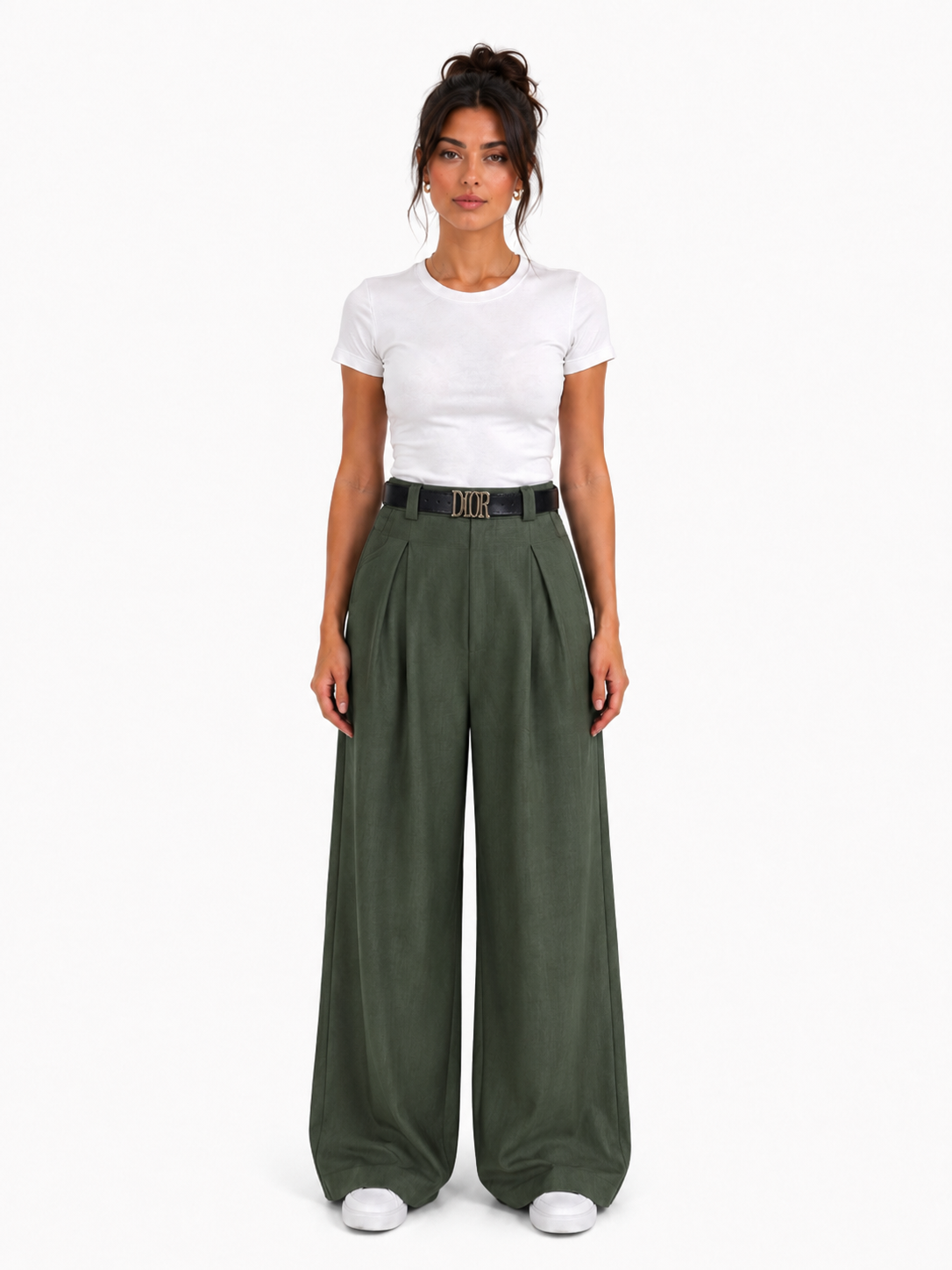 High-Waist Classic Pants With Belt