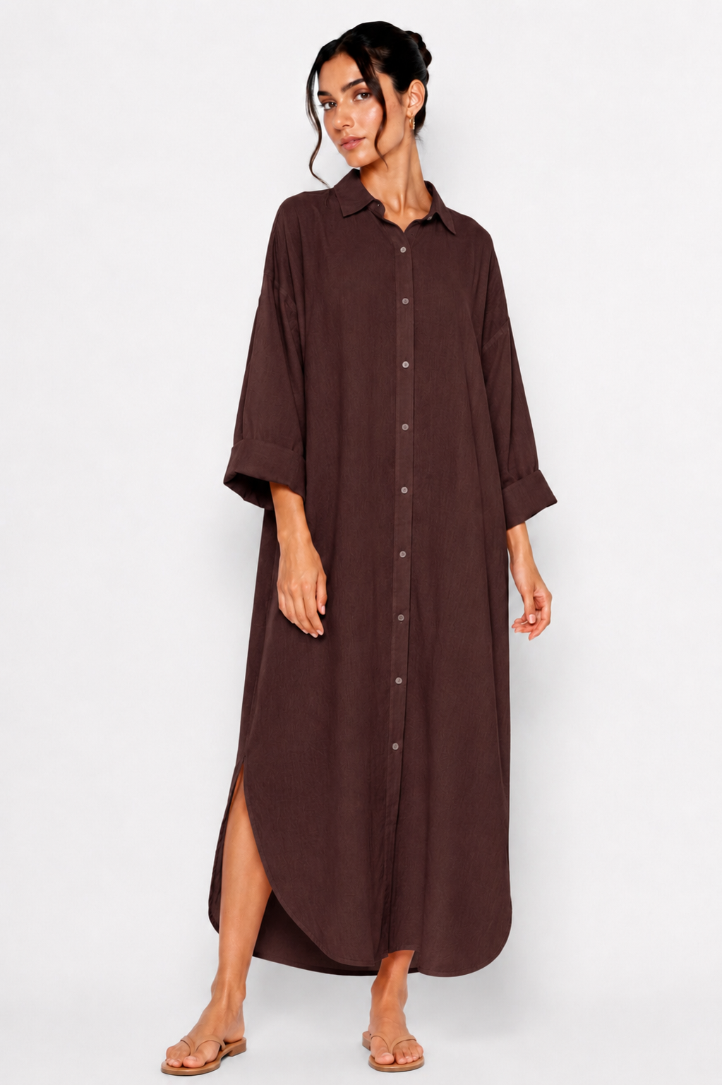 Linen Maxi Shirt Dress