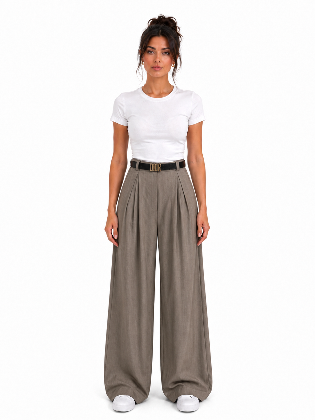 High-Waist Classic Pants With Belt