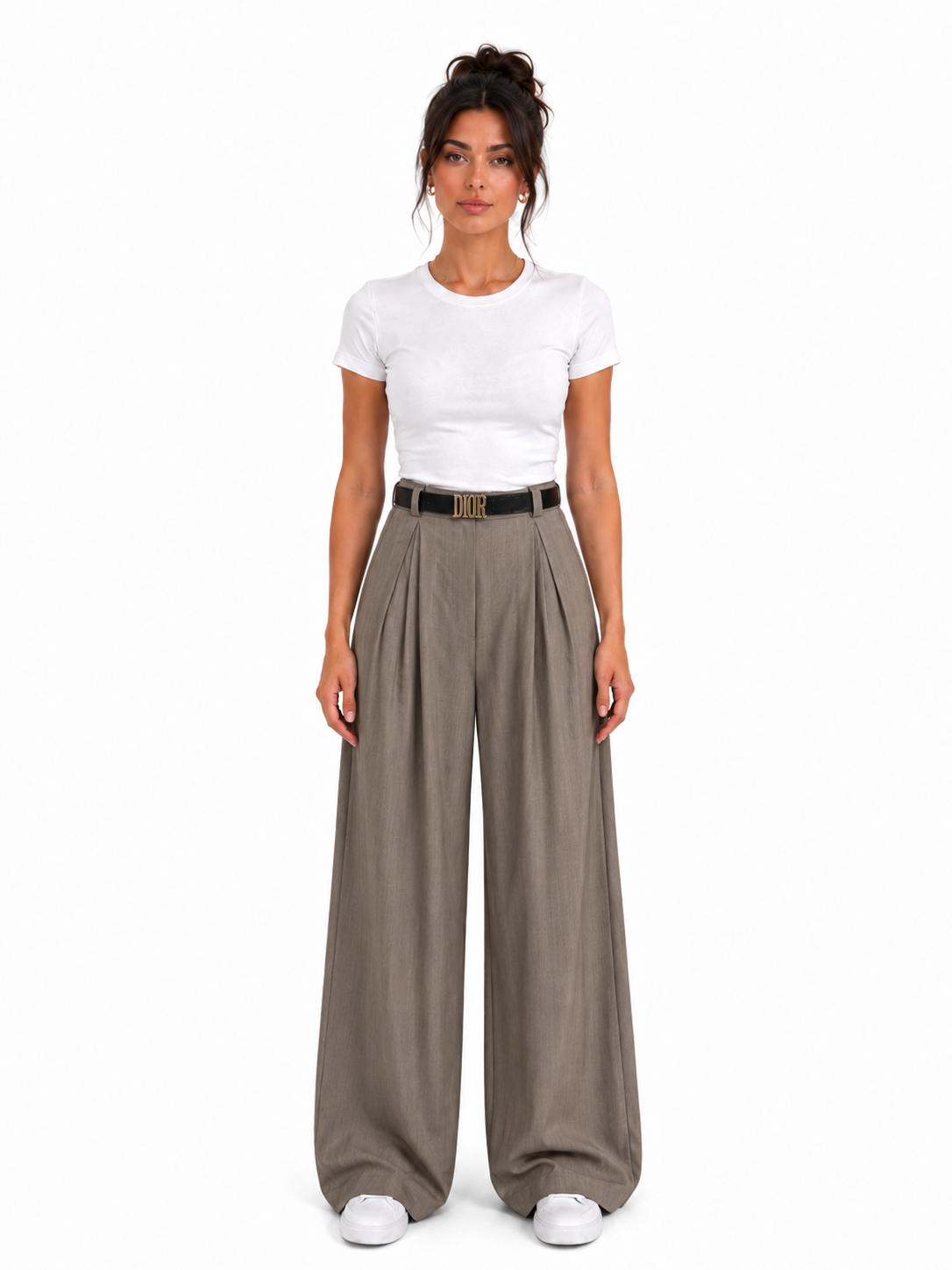 High-Waist Classic Pants With Belt