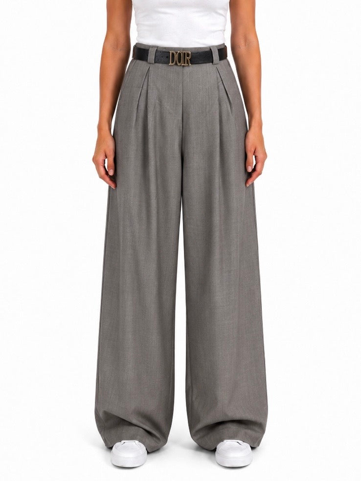 High-Waist Classic Pants With Belt