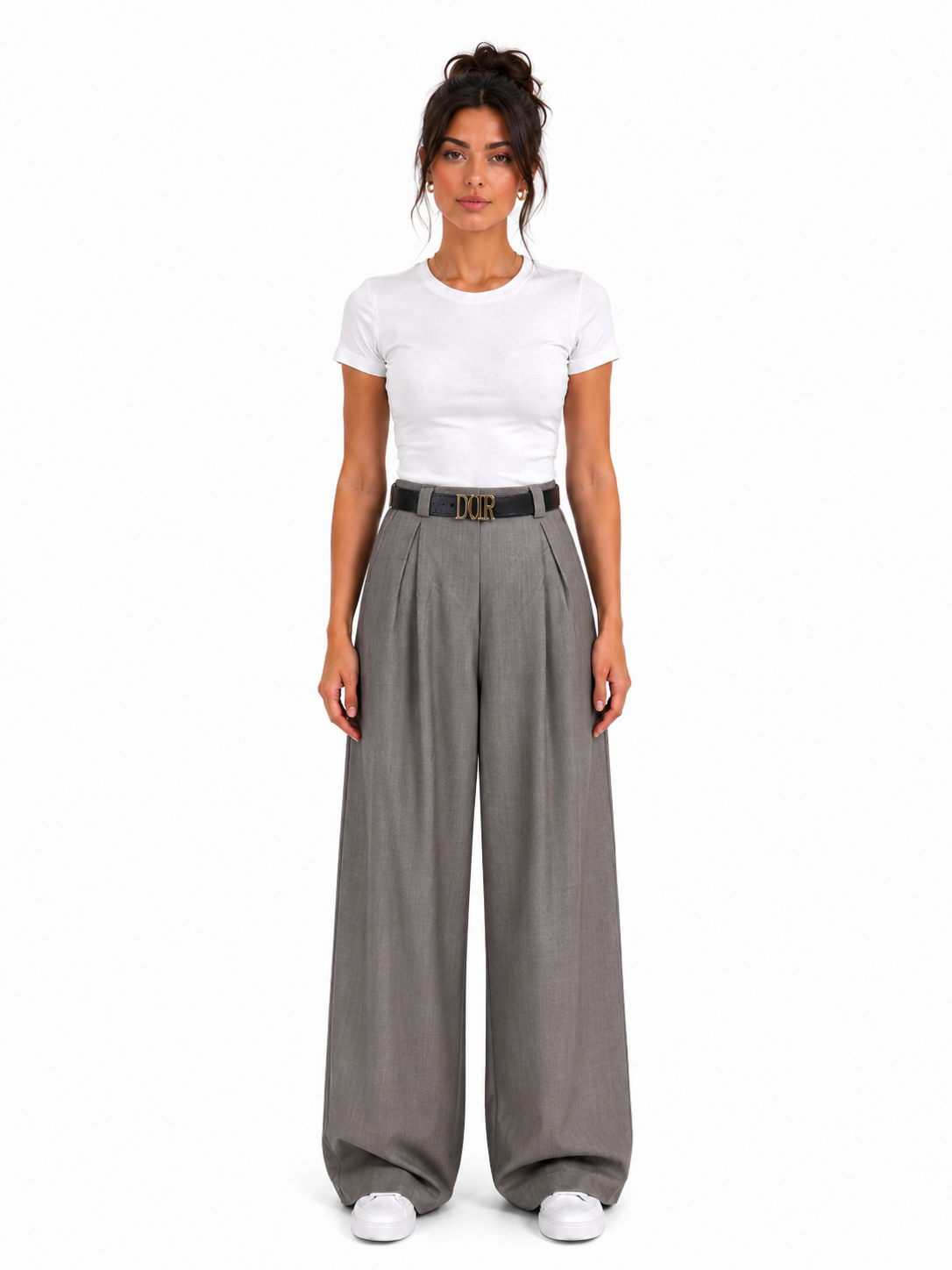 High-Waist Classic Pants With Belt