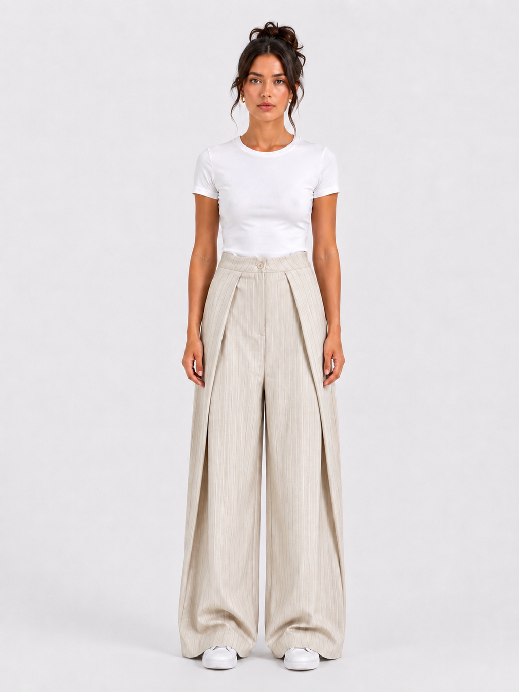 Classic Wrap Pinstripe Pants