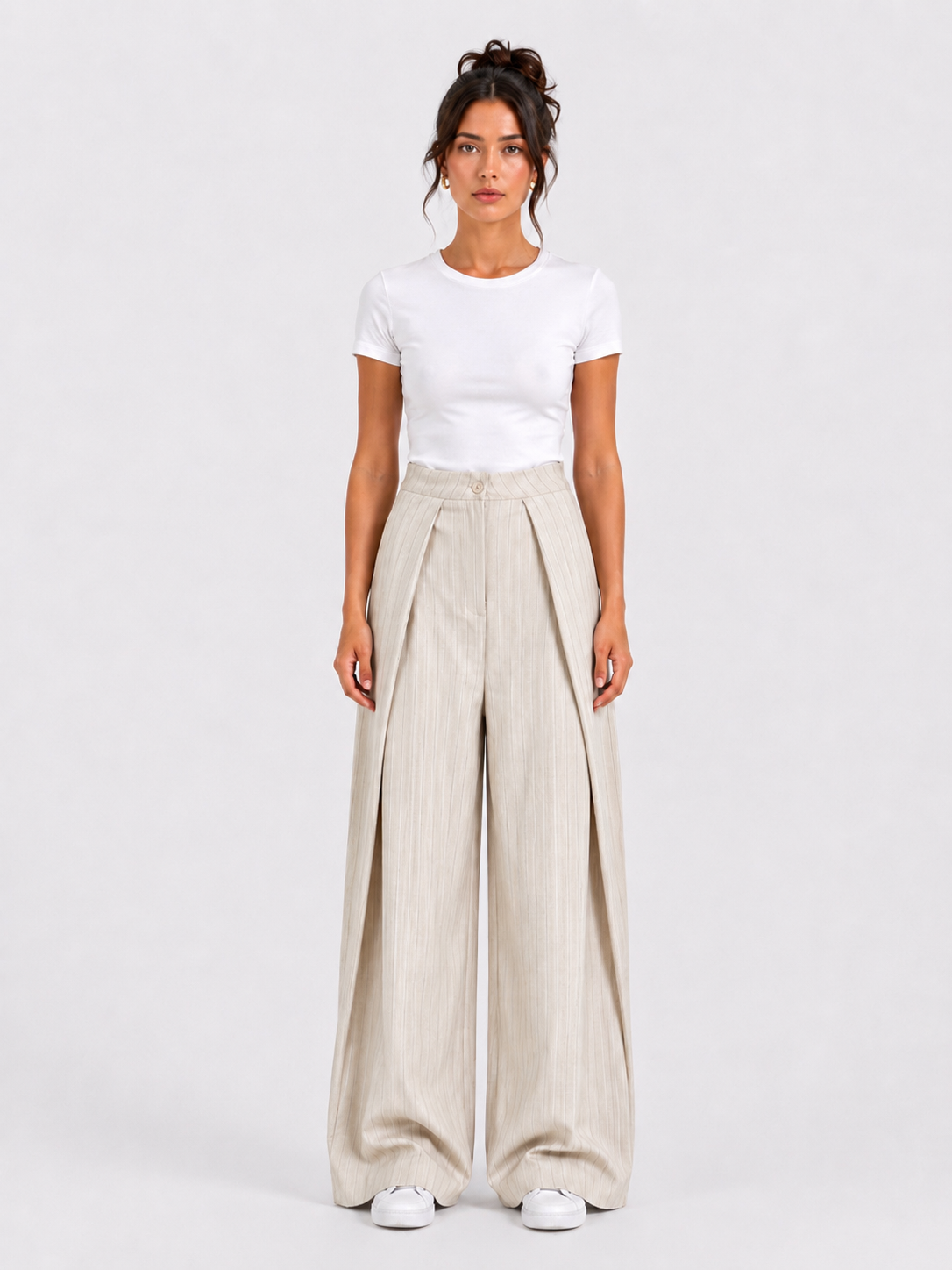 Classic Wrap Pinstripe Pants