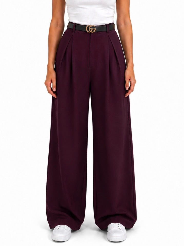 High-Waist Classic Pants With Belt