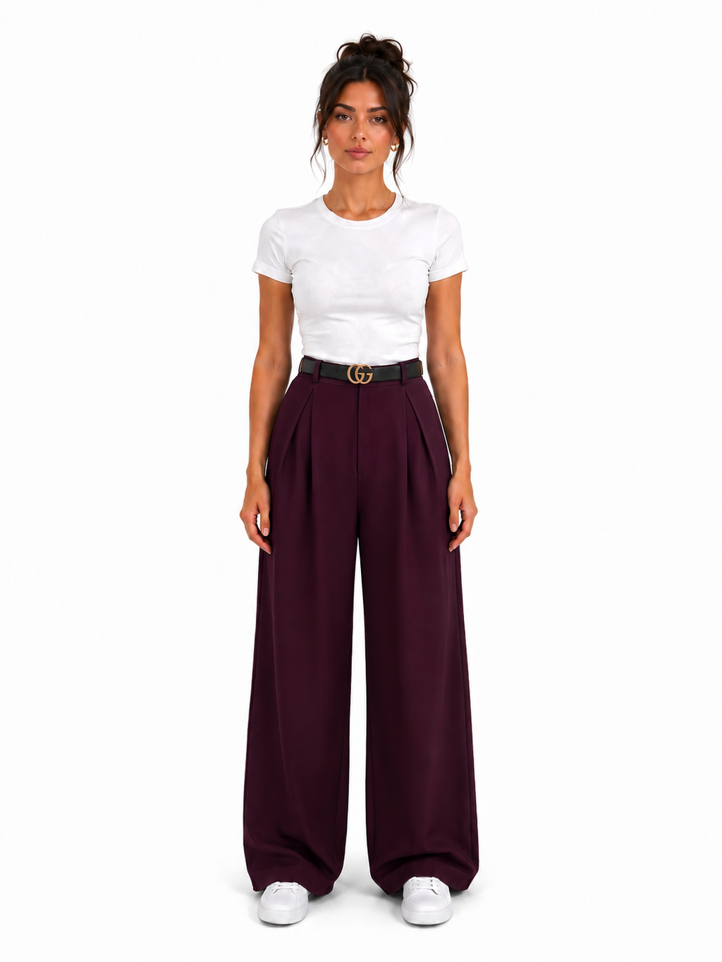 High-Waist Classic Pants With Belt