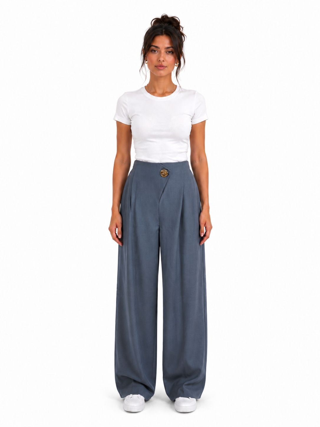 Classic Pants With Gold Button