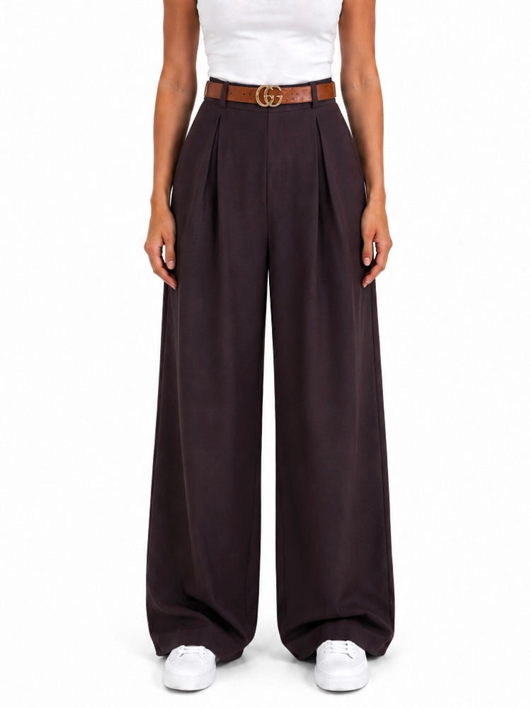 High-Waist Classic Pants With Belt