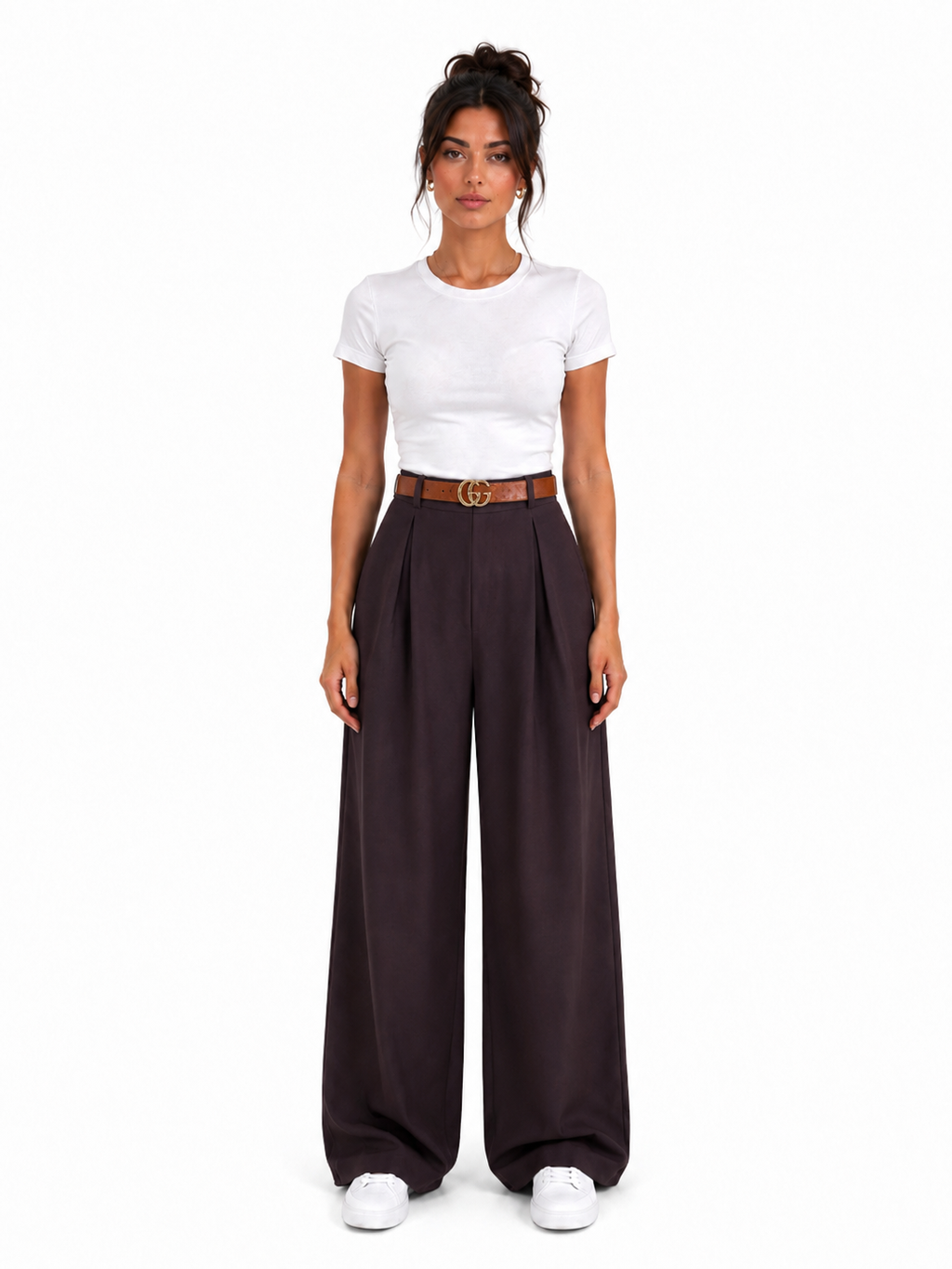 High-Waist Classic Pants With Belt