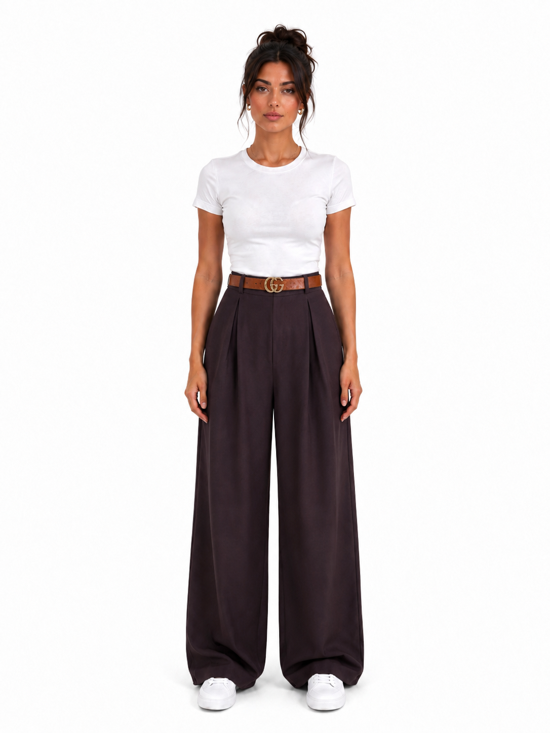High-Waist Classic Pants With Belt
