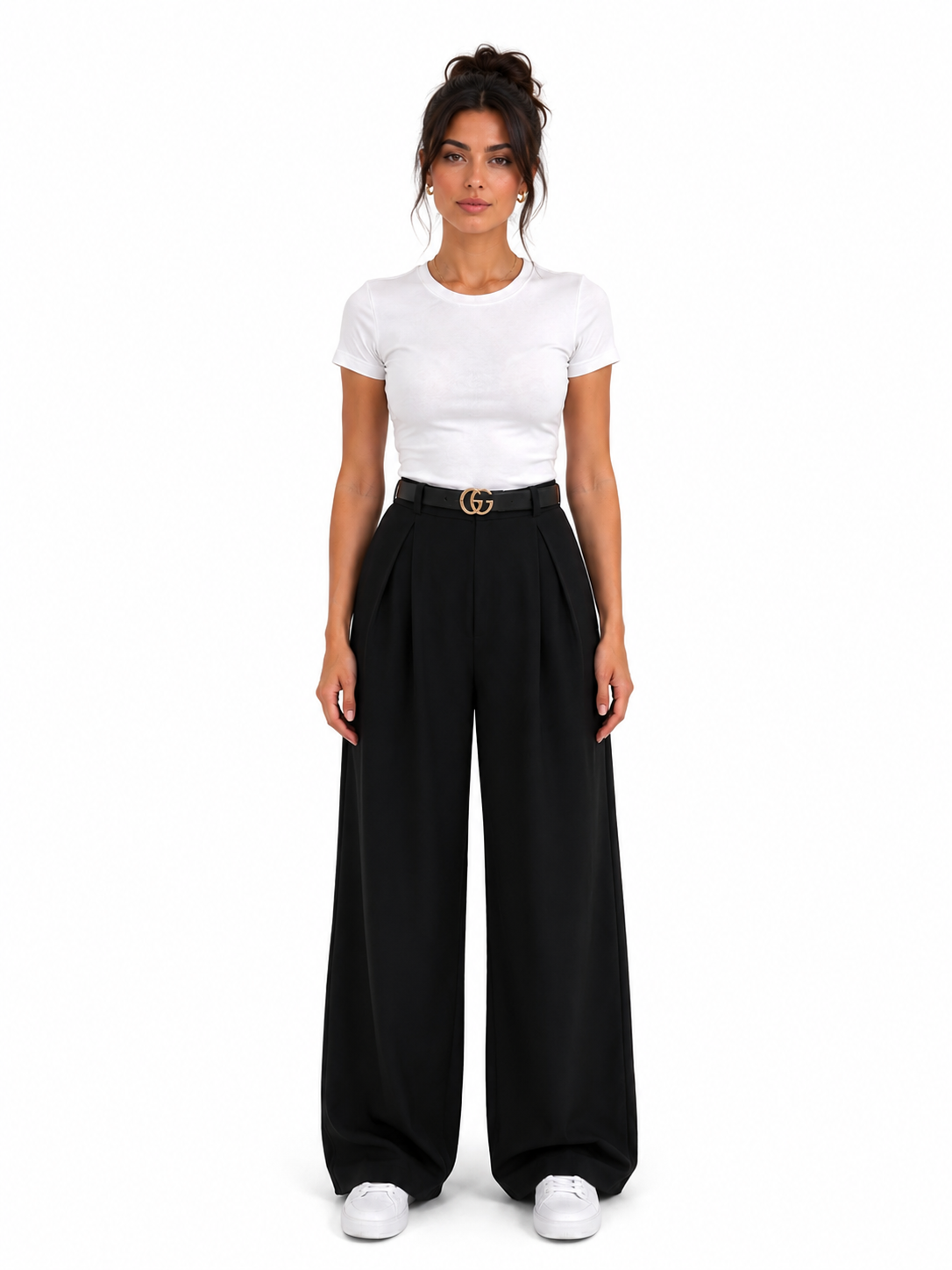 High-Waist Classic Pants With Belt