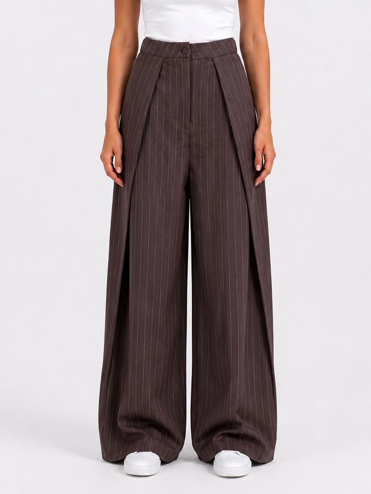 Classic Wrap Pinstripe Pants