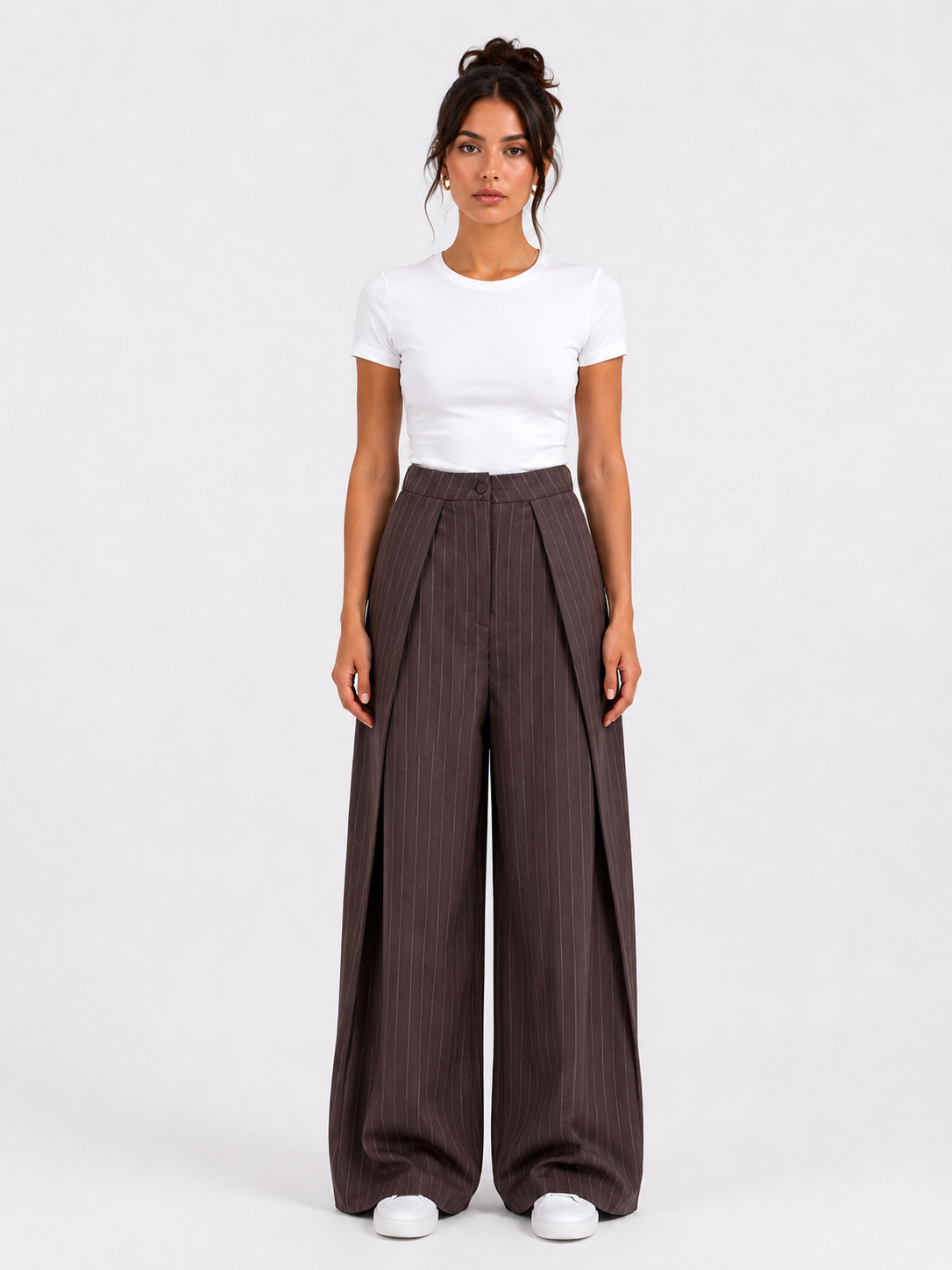 Classic Wrap Pinstripe Pants