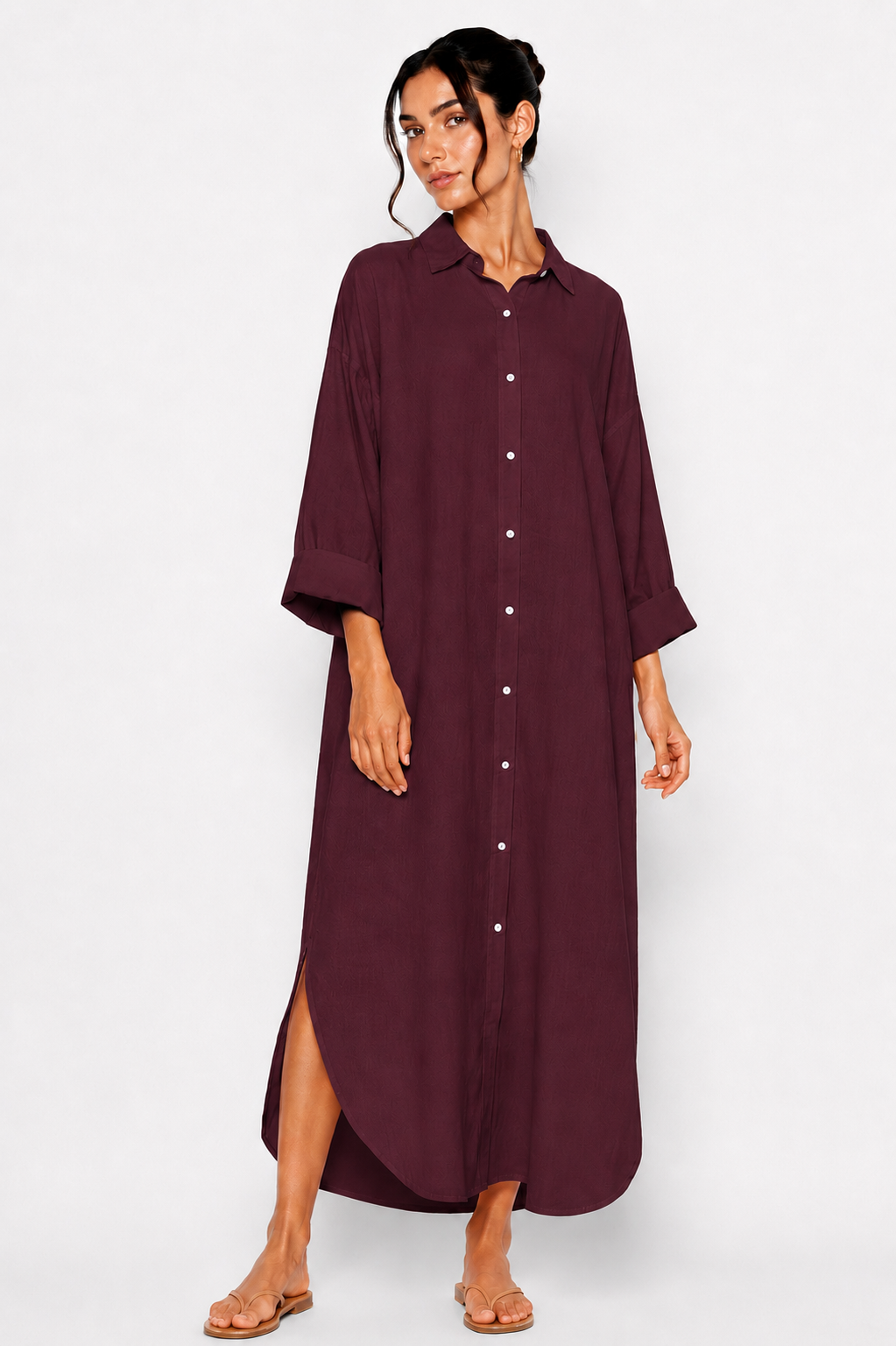 Linen Maxi Shirt Dress
