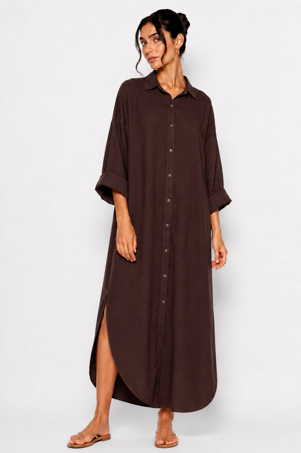 Linen Maxi Shirt Dress